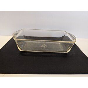 Fire-King Clear Glass Loaf Pan 409 With Handles 1.5 Qt Vintage Ovenware USA